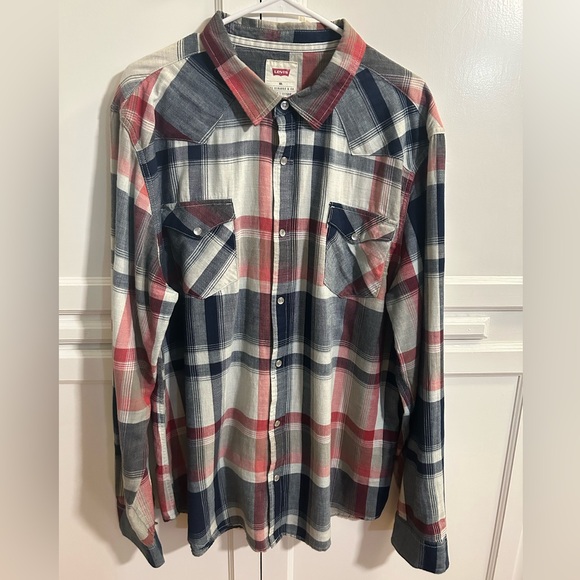 Levi Plaid Western XXL Longe Sleeve Button Down Shirt. - Picture 1 of 4